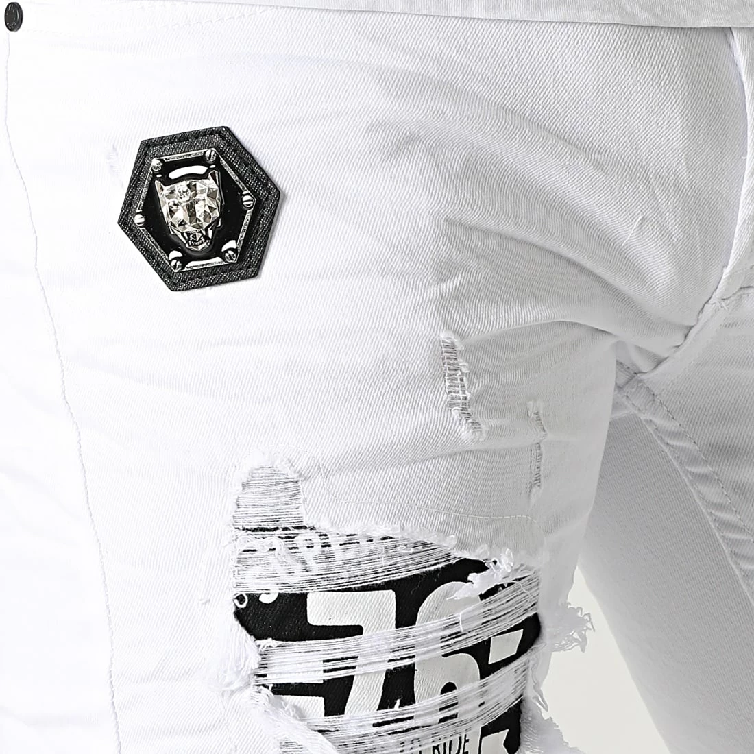 Nouveau ✨ Short Jean Slim E7788 Blanc de Classic Series 🌟 4 Nouveau ✨ Short Jean Slim E7788 Blanc de Classic Series 🌟 – Image 2