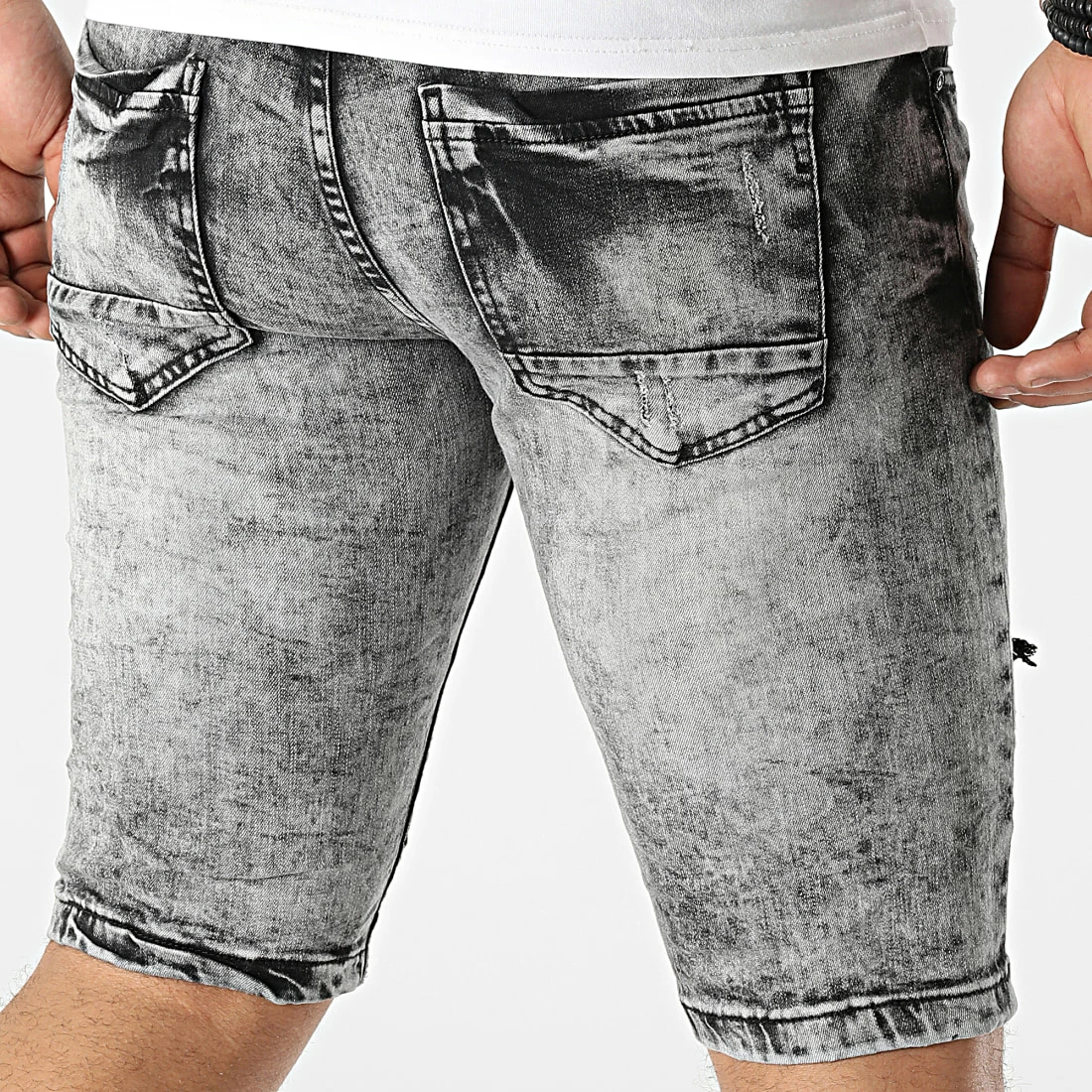 Vente flash 😀 Short Jean E7767 Gris de Classic Series 🎁 6 Vente flash 😀 Short Jean E7767 Gris de Classic Series 🎁 – Image 4