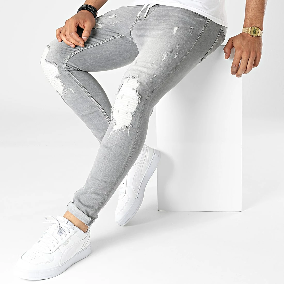 Nouveau 😍 Jean Skinny DHZ-3803 Gris de Classic Series 🔥 5 Nouveau 😍 Jean Skinny DHZ-3803 Gris de Classic Series 🔥 – Image 3