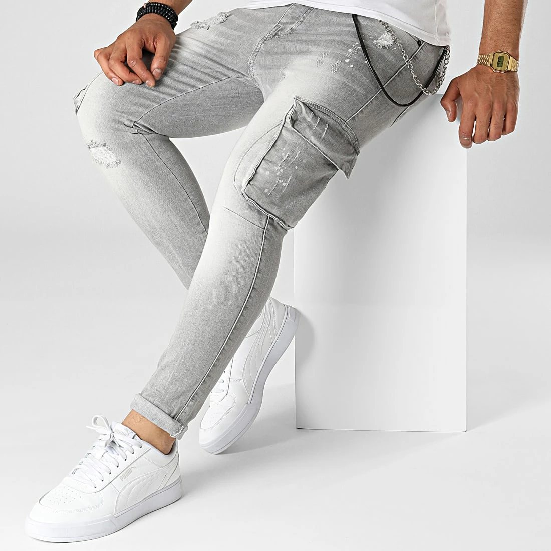 Budget 🥰 Jean Skinny DHZ-3807 Gris de Classic Series 👏 5 Budget 🥰 Jean Skinny DHZ-3807 Gris de Classic Series 👏 – Image 3