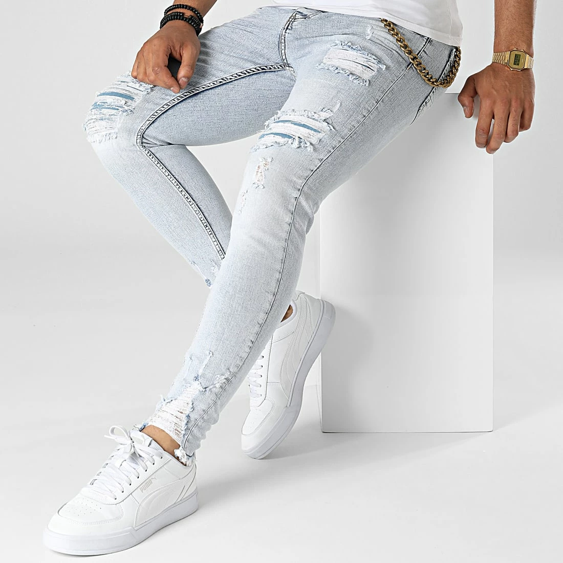 De gros 😀 Jean Skinny DHZ-3811 Bleu Wash de Classic Series 🛒 5 De gros 😀 Jean Skinny DHZ-3811 Bleu Wash de Classic Series 🛒 – Image 3
