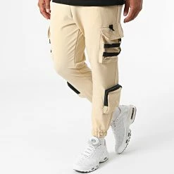 Nouveau 👏 Ensemble Tee 👚 Shirt Poche Et Pantalon Jogging F22-910T Noir Beige de Classic Series ✨ -Classic Series Soldes classic series 323740 F22 910T SIYAH BEJ 20220617T150934 04