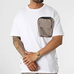 Top 10 💯 Ensemble Tee 👚 Shirt Poche Et Pantalon Jogging F22-909T Taupe Blanc de Classic Series 🔔 -Classic Series Soldes classic series 323757 F22 909T BEYAZ TAS 20220708T102229 03