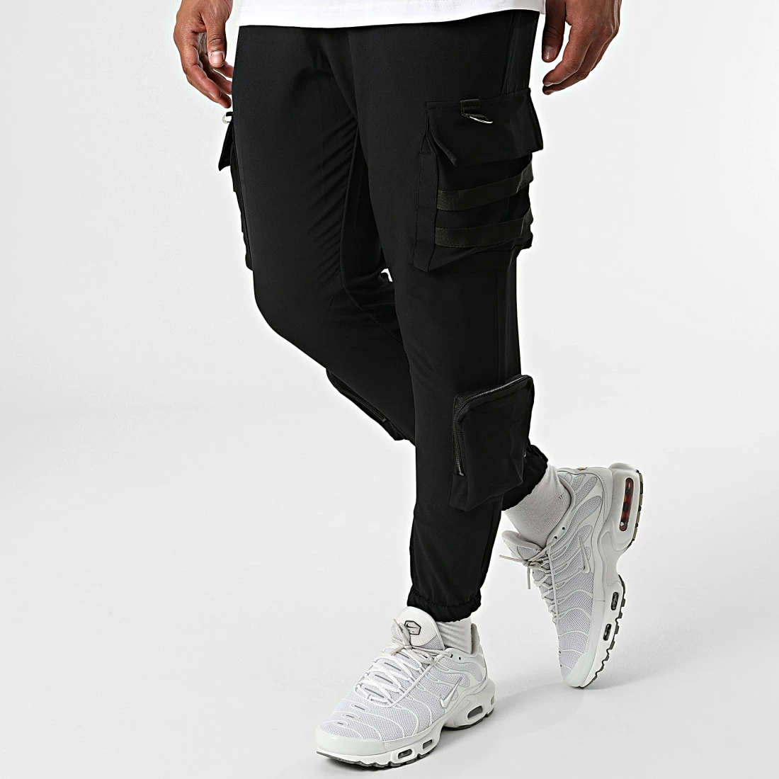 De gros 🎁 Ensemble Tee 👚 Shirt Poche Et Pantalon Jogging F22-910T Noir Blanc de Classic Series 🧨 6 De gros 🎁 Ensemble Tee 👚 Shirt Poche Et Pantalon Jogging F22-910T Noir Blanc de Classic Series 🧨 – Image 4