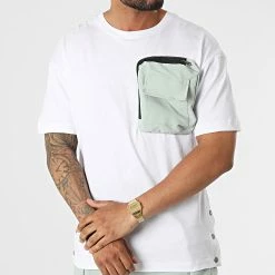 Vente flash 🔥 Ensemble Tee 👕 Shirt Poche Et Pantalon Jogging F22-909T Blanc Turquoise de Classic Series 👍 -Classic Series Soldes classic series 323761 F22 909T BEYAZ MINT 20220708T102425 03