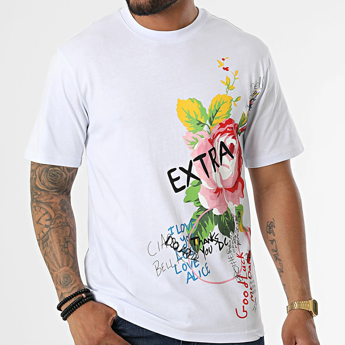 Grosses soldes 😀 Tee 👚 Shirt EX509 Blanc de Classic Series 😀 5 Grosses soldes 😀 Tee 👚 Shirt EX509 Blanc de Classic Series 😀 – Image 3