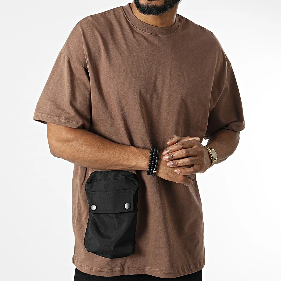 Meilleure vente 💯 Tee 👕 Shirt Oversize Large A Poche 22-Y111 Marron de Classic Series 💯 5 Meilleure vente 💯 Tee 👕 Shirt Oversize Large A Poche 22-Y111 Marron de Classic Series 💯 – Image 3