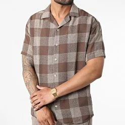 Meilleur prix 🤩 Ensemble Chemise Manches Courtes Et Pantalon Jogging PP021 Marron de Classic Series 👏 -Classic Series Soldes classic series 324310 PP021 MARRON 20220630T152007 03