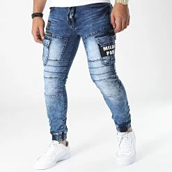 Coupon ✨ Jogger Pant Jean Slim E9628 Bleu Denim de Classic Series 🛒