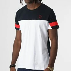 Promo 🤩 Tee 👚 Shirt 3905 Blanc Bleu Marine de Classic Series 🎁 -Classic Series Soldes classic series 325782 3905 NAVY BLANC 20220701T150230 03