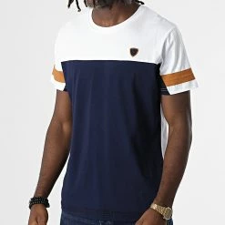 Acheter 💯 Tee 👕 Shirt 3905 Blanc Bleu Marine Camel de Classic Series 🎉 -Classic Series Soldes classic series 325789 3905 BLANC NAVY LIGHT 20220701T145951 03