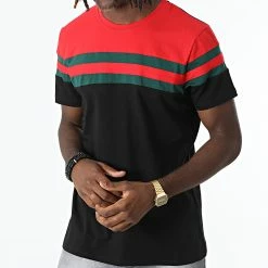 Budget ✨ Tee 👕 Shirt Tricolore 4058 Noir Vert Rouge de Classic Series 💯