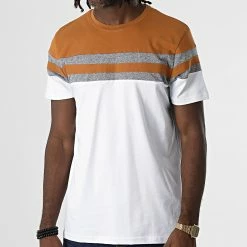 Remise 😍 Tee 👕 Shirt 4058 Blanc Camel Gris Chiné de Classic Series 🔥 -Classic Series Soldes classic series 325812 4058 MARRON GRIS BLANC 20220701T145855 03