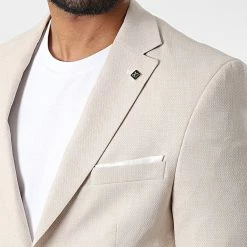 Promo 🔔 Veste Blazer X-6019 Beige de Classic Series 😉 -Classic Series Soldes classic series 325880 X 6019 BEIGE CLAIR 20220630T142627 02