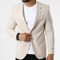 Promo 🔔 Veste Blazer X-6019 Beige de Classic Series 😉 -Classic Series Soldes classic series 325880 X 6019 BEIGE CLAIR 20220630T142629 03
