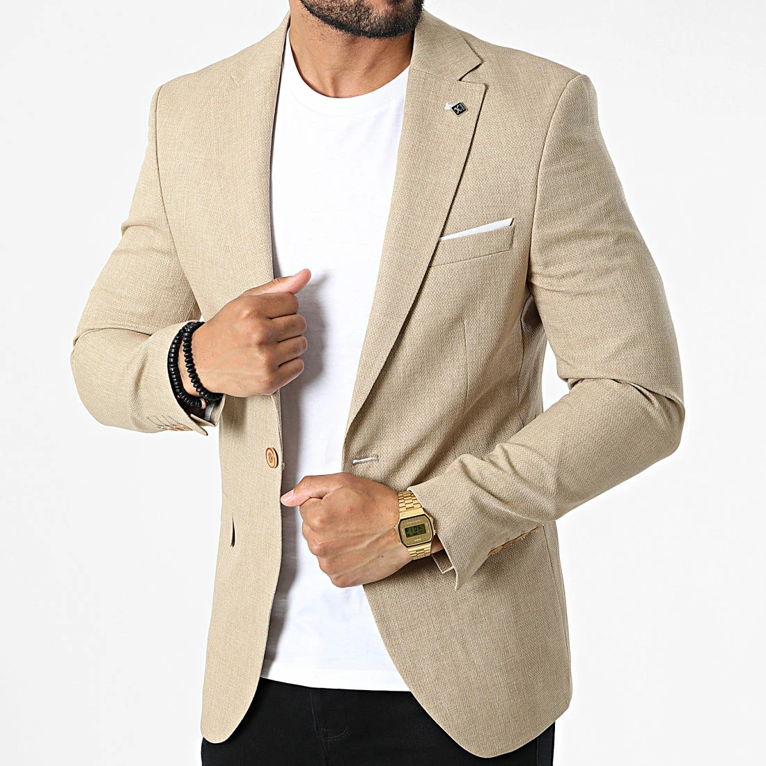Promo 🔥 Veste Blazer X-6019 Beige de Classic Series 👏 3 Promo 🔥 Veste Blazer X-6019 Beige de Classic Series 👏