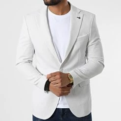 Top 10 🎁 Veste Blazer X-6019 Blanc de Classic Series ⭐ -Classic Series Soldes classic series 325931 X 6019 WHITE 20220630T143414 03