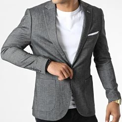 Meilleur prix 🔔 Veste Blazer X-4952 Gris Anthracite de Classic Series 💯 -Classic Series Soldes classic series 325949 X 4952 BLACK 20220704T155947 03