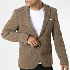 Meilleure vente 🔥 Veste Blazer X-6037 Marron de Classic Series 😉 -Classic Series Soldes classic series 325967 X 6037 VIZYON 20220704T155914 03