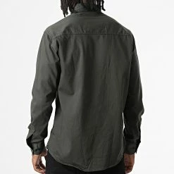 Promo ⌛ Chemise Manches Longues W-323 Vert Foncé de Classic Series 😀 -Classic Series Soldes classic series 325974 W 323 KAKI 20220701T152256 04