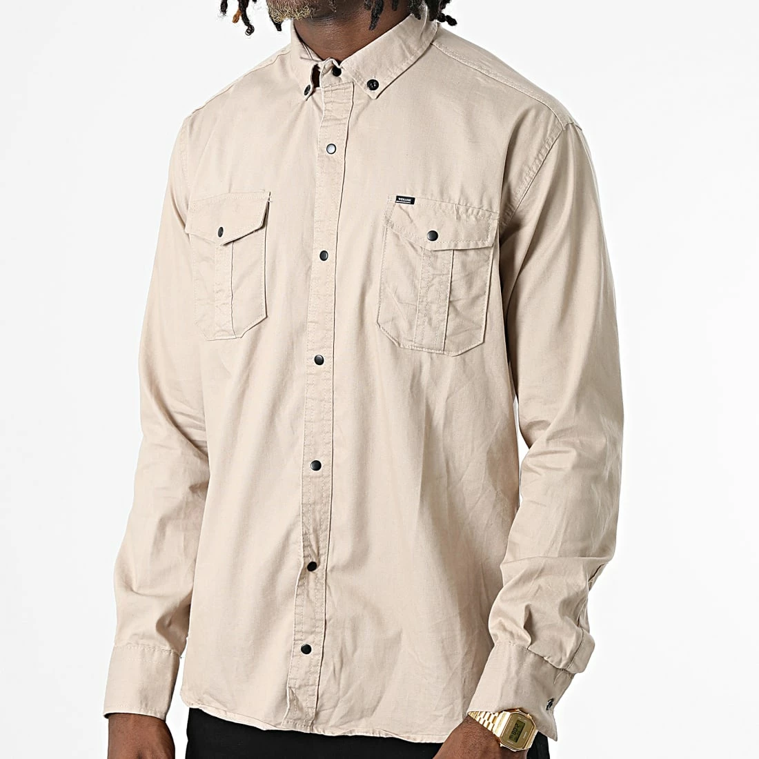 Vente flash 💯 Chemise Manches Longues W-323 Beige de Classic Series 👍 5 Vente flash 💯 Chemise Manches Longues W-323 Beige de Classic Series 👍 – Image 3