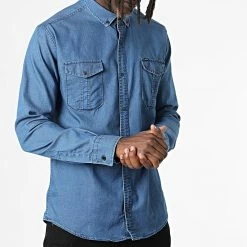 Offres 🧨 Chemise Jean Manches Longues W-323 Bleu Denim de Classic Series 🔥