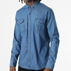 Offres 🧨 Chemise Jean Manches Longues W-323 Bleu Denim de Classic Series 🔥 -Classic Series Soldes classic series 325980 W 323 BLUE JEANS 20220701T150605 03