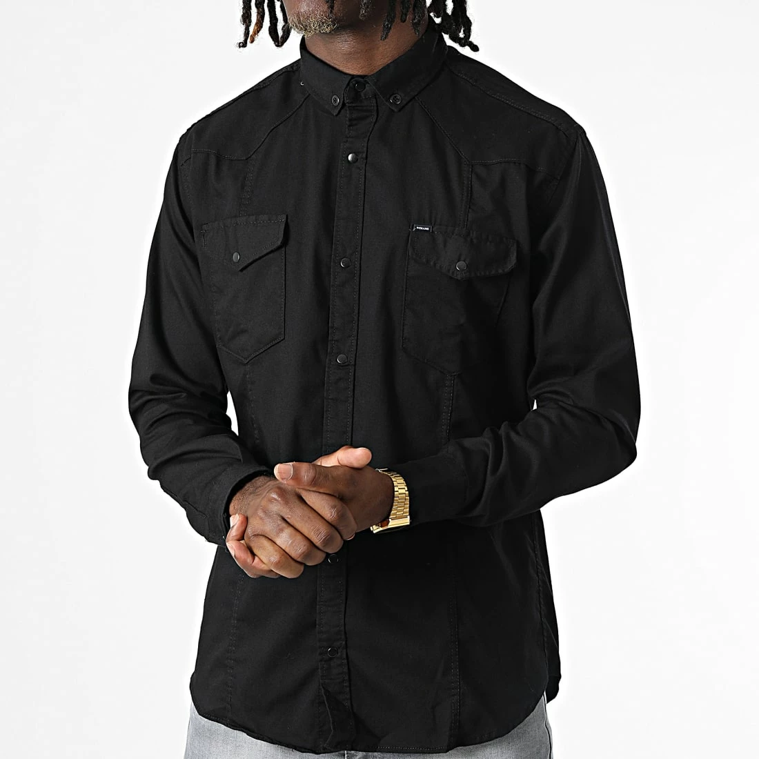 Offres 🎉 Chemise Manches Longues Col Mao W-324 Noir de Classic Series 😍 3 Offres 🎉 Chemise Manches Longues Col Mao W-324 Noir de Classic Series 😍