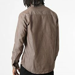 Le moins cher 🔔 Chemise Manches Longues Col Mao W-324 Marron Foncé de Classic Series 🛒 -Classic Series Soldes classic series 326013 W 324 MARRON 20220701T152154 04