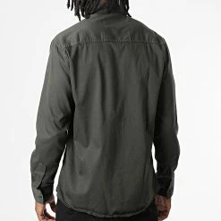 De gros 🤩 Chemise Manches Longues Col Mao W-324 Vert Foncé de Classic Series ✨ -Classic Series Soldes classic series 326015 W 324 KAKI 20220701T152236 04