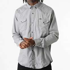 Vente flash 🤩 Chemise Manches Longues Col Mao W-324 Gris de Classic Series 🤩 -Classic Series Soldes classic series 326017 W 324 GRIS 20220701T152215 03