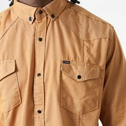Meilleure vente 🤩 Chemise Manches Longues Col Mao W-324 Camel de Classic Series 💯 -Classic Series Soldes classic series 326018 W 324 CAMEL 20220701T152025 02