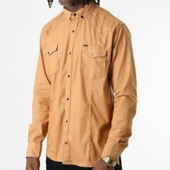 Meilleure vente 🤩 Chemise Manches Longues Col Mao W-324 Camel de Classic Series 💯 -Classic Series Soldes classic series 326018 W 324 CAMEL 20220701T152028 03