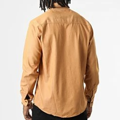 Meilleure vente 🤩 Chemise Manches Longues Col Mao W-324 Camel de Classic Series 💯 -Classic Series Soldes classic series 326018 W 324 CAMEL 20220701T152030 04