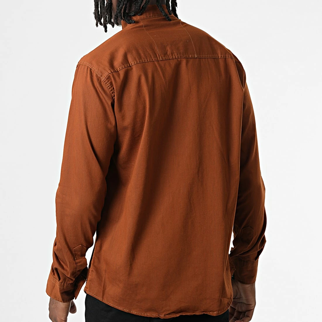 Top 10 😉 Chemise Manches Longues Col Mao W-324 Marron de Classic Series ✨ 6 Top 10 😉 Chemise Manches Longues Col Mao W-324 Marron de Classic Series ✨ – Image 4