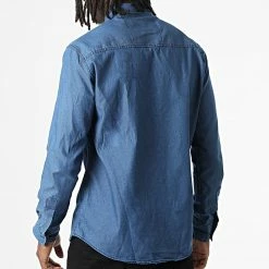 Acheter ❤️ Chemise Jean Manches Longues Col Mao W-324 Bleu Denim de Classic Series 🧨 -Classic Series Soldes classic series 326024 W 324 BLUE JEANS 20220701T150550 04