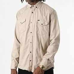 Le moins cher 🎁 Chemise Manches Longues Col Mao W-324 Beige de Classic Series 🛒 -Classic Series Soldes classic series 326026 W 324 BEIGE 20220701T151915 03