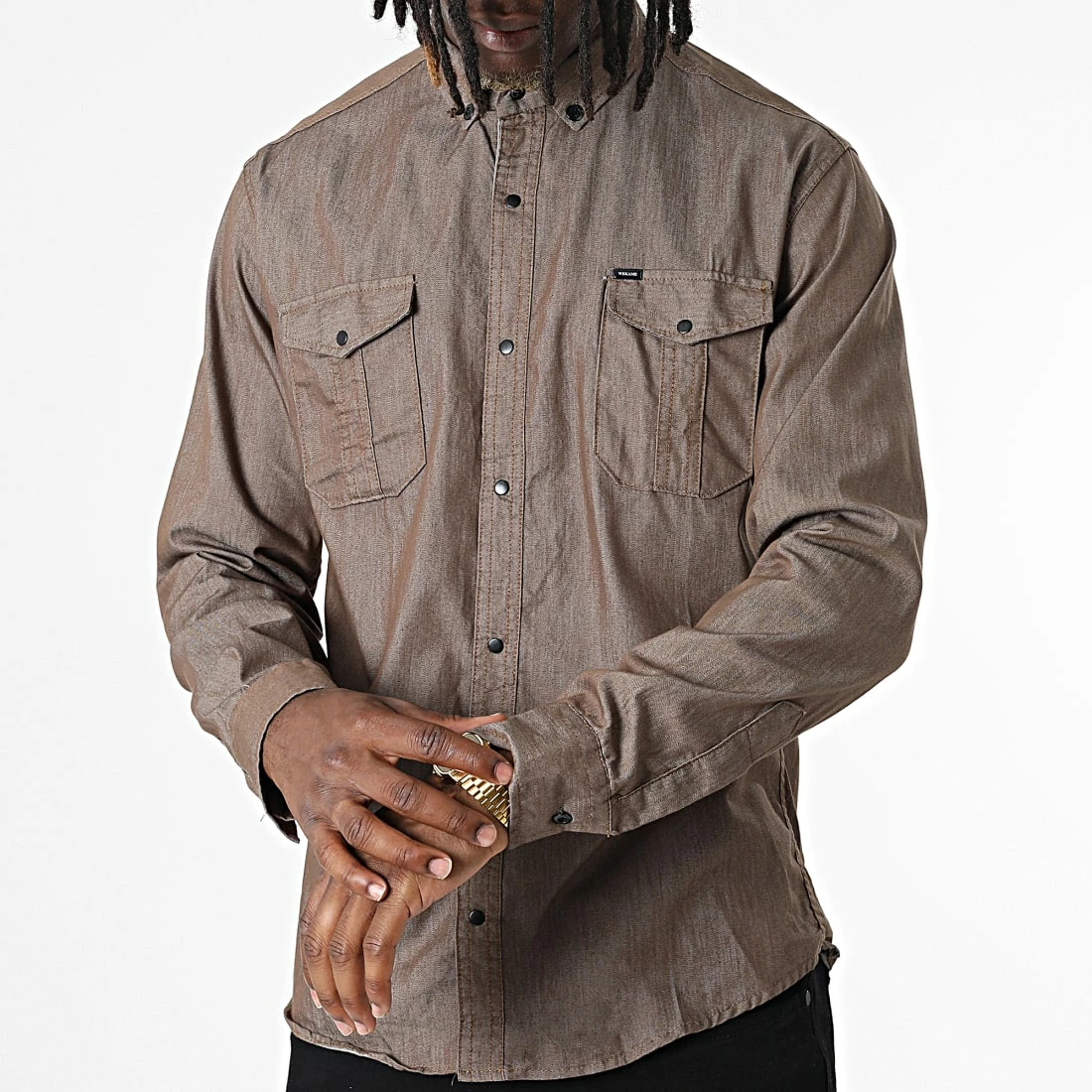 Bon marché 😀 Chemise Manches Longues W-323 Marron Foncé de Classic Series 🔔 3 Bon marché 😀 Chemise Manches Longues W-323 Marron Foncé de Classic Series 🔔