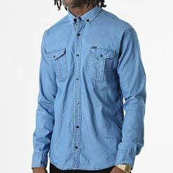 Grosses soldes 😀 Chemise Jean Manches Longues W-323 Bleu Denim Clair de Classic Series 🧨 -Classic Series Soldes classic series 326058 W 323 BLUE JEANS CLAIR 20220701T150532 03