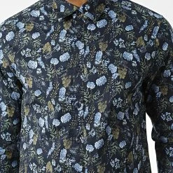 Offres 🔥 Chemise Manches Longues 7711 Bleu Marine Floral de Classic Series 🤩 -Classic Series Soldes classic series 328434 7711SOS BLUE 20220720T152132 02