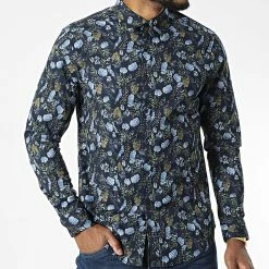 Offres 🔥 Chemise Manches Longues 7711 Bleu Marine Floral de Classic Series 🤩 -Classic Series Soldes classic series 328434 7711SOS BLUE 20220720T152134 03