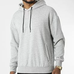 Bon marché 🌟 Sweat Capuche F2553 Gris Chiné de Classic Series 👍