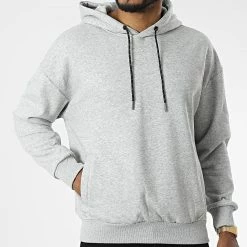 Bon marché 🌟 Sweat Capuche F2553 Gris Chiné de Classic Series 👍 -Classic Series Soldes classic series 328438 F2553 LTGREY 20220720T151918 03