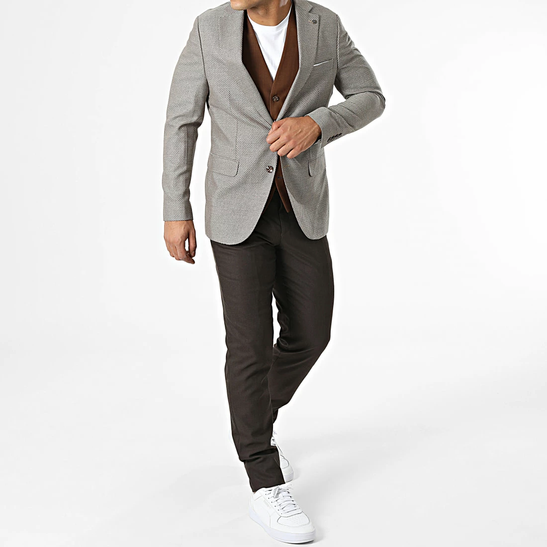 Promo 🎉 Ensemble Costume 3 Pièces 11489 Beige Camel Marron de Classic Series 👏 3 Promo 🎉 Ensemble Costume 3 Pièces 11489 Beige Camel Marron de Classic Series 👏