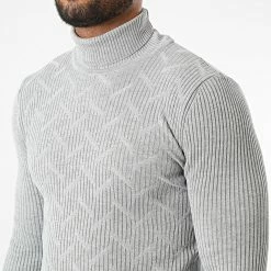 Meilleur prix 😀 Pull Col Roulé 2552 Gris de Classic Series 👏 -Classic Series Soldes classic series 329215 2552 GREY 20220726T110225 02