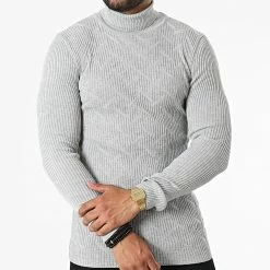 Meilleur prix 😀 Pull Col Roulé 2552 Gris de Classic Series 👏 -Classic Series Soldes classic series 329215 2552 GREY 20220726T110226 03