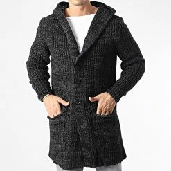 Meilleur prix 👍 Manteau Capuche 2620 Noir Gris Anthracite de Classic Series 🥰