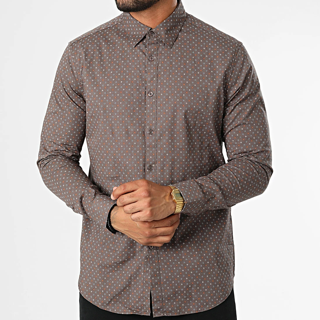 Sortie ❤️ Chemise Manches Longues 7717 Marron de Classic Series 😍 5 Sortie ❤️ Chemise Manches Longues 7717 Marron de Classic Series 😍 – Image 3