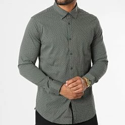 Promo ⌛ Chemise Manches Longues 7718 Vert Kaki de Classic Series 🤩 -Classic Series Soldes classic series 329279 7718 GREEN 20220727T163002 03