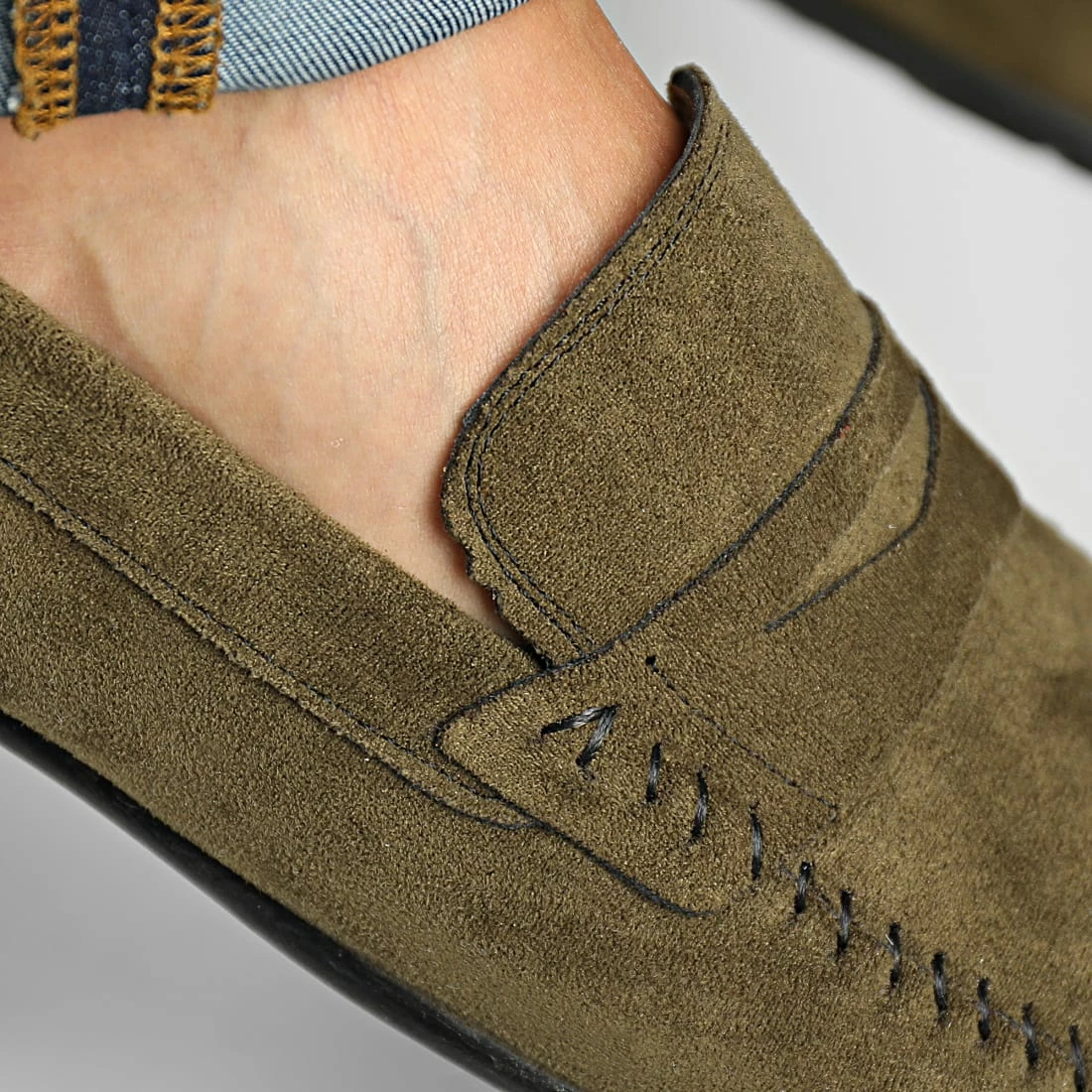 Top 10 🔥 Mocassins ZD001 Vert Kaki de Classic Series 💯 4 Top 10 🔥 Mocassins ZD001 Vert Kaki de Classic Series 💯 – Image 2